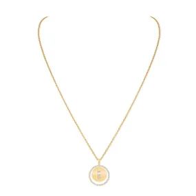 0.33ctw Yellow Gold Diamond Medallion Pendant Necklace