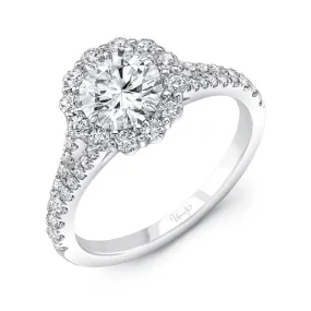 0.58ctw Diamond Halo Engagement Ring