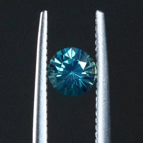 0.85CT ROUND DEEP TEAL BLUE MADAGASCAR SAPPHIRE, 5.24X5.17X4.10MM, UNTREATED