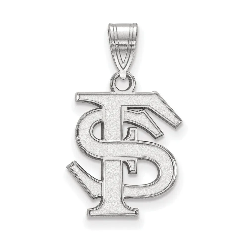 10k White Gold Florida State Medium 'FS' Pendant