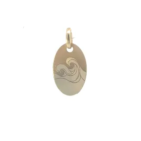 10K Yellow Gold Wave Charm