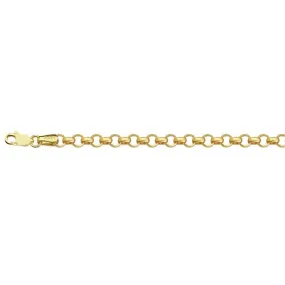 14K Gold Hollow Rolo Chain Anklet