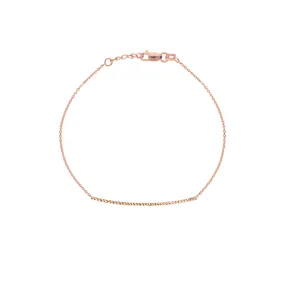 14K Rose Gold Diamond Cut Bar Bracelet