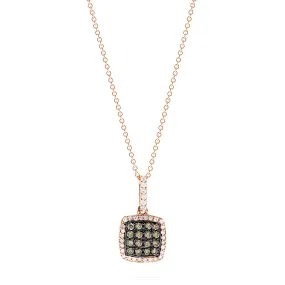 14K Rose Gold Espresso and White Diamond Pendant, 0.60 TCW