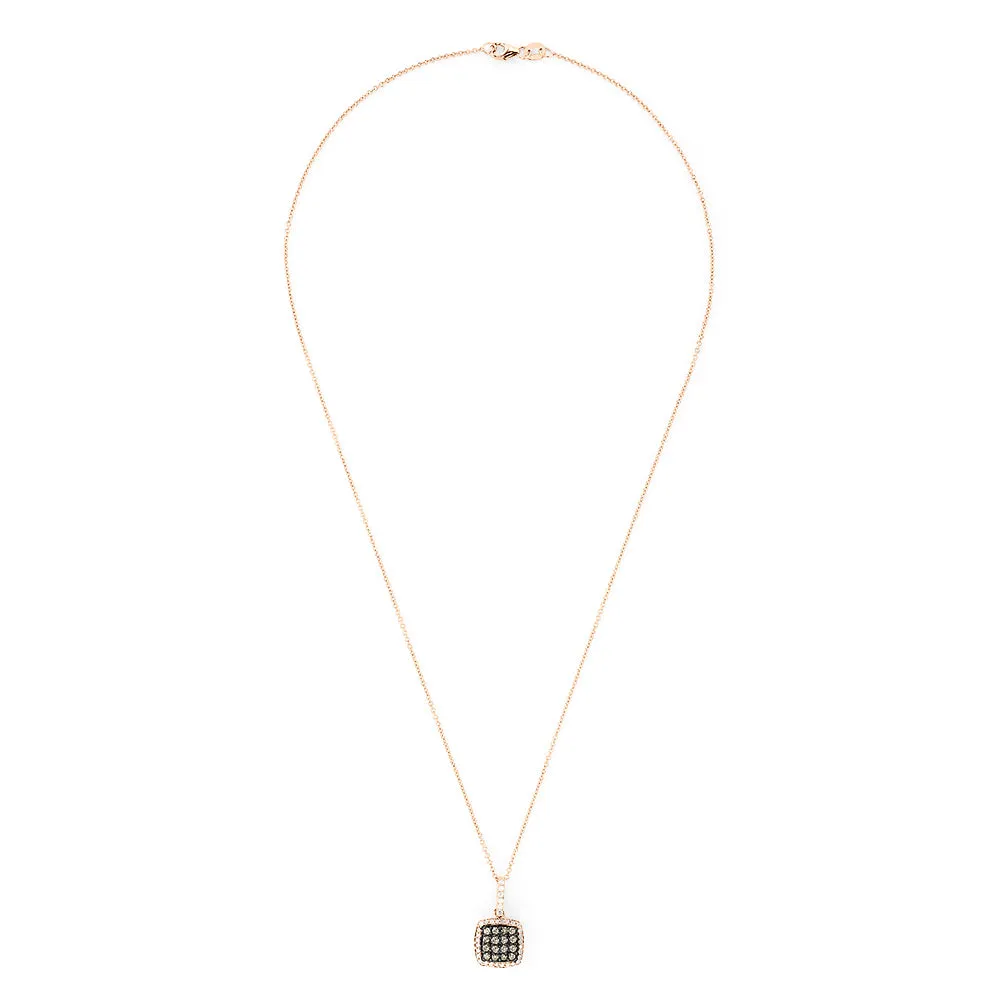 14K Rose Gold Espresso and White Diamond Pendant, 0.60 TCW