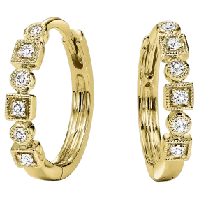 14K Yellow Diamond Mixable Earring 1/7 ctw