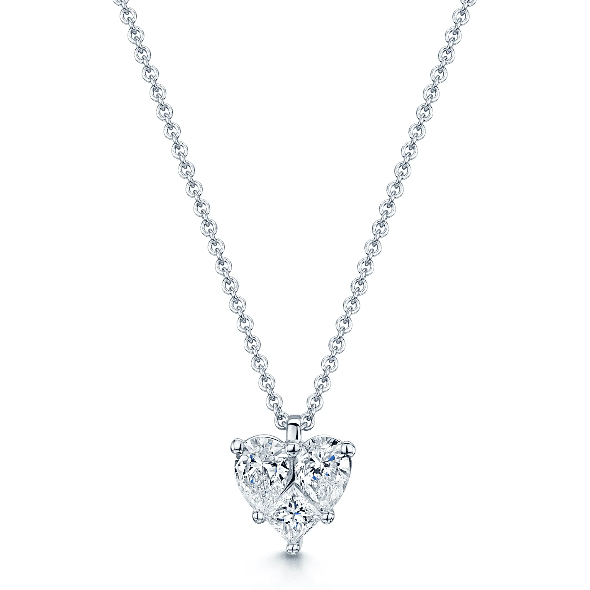 18ct White Gold Mixed Diamond Heart Pendant