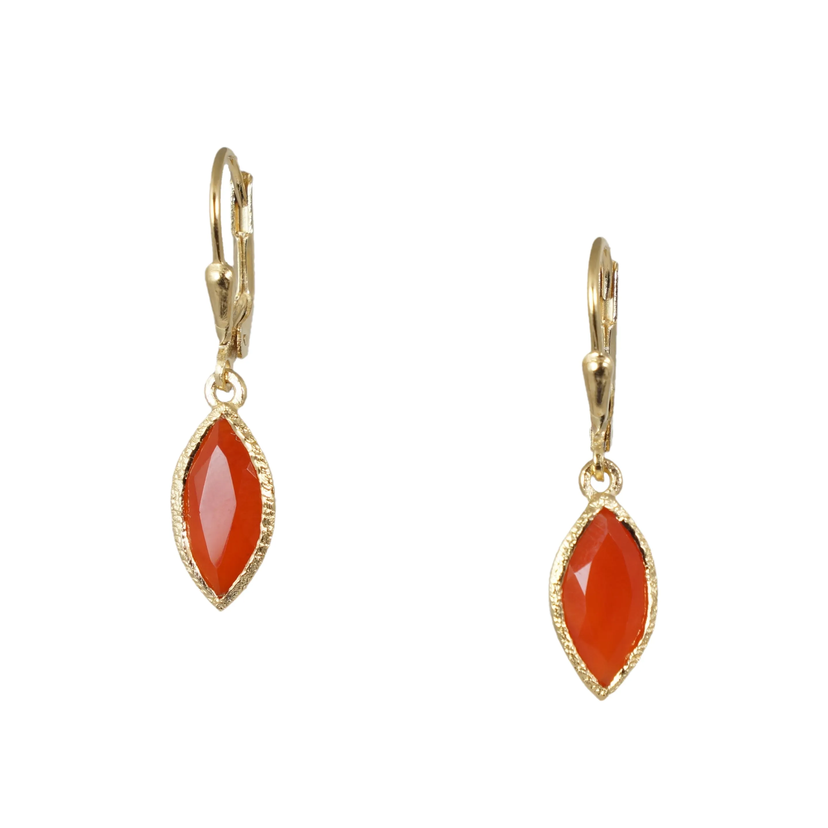 18k Vermeil Marquise Gemstone Earrings