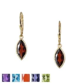 18k Vermeil Marquise Gemstone Earrings