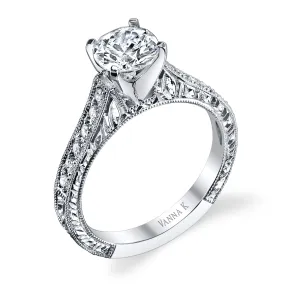 18K White Gold Diamond Engagement Ring