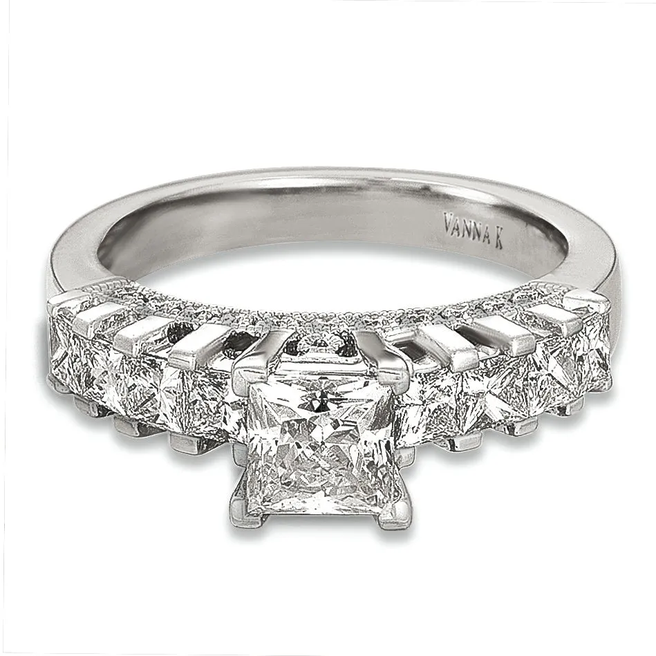 18K White Gold Diamond Engagement Ring