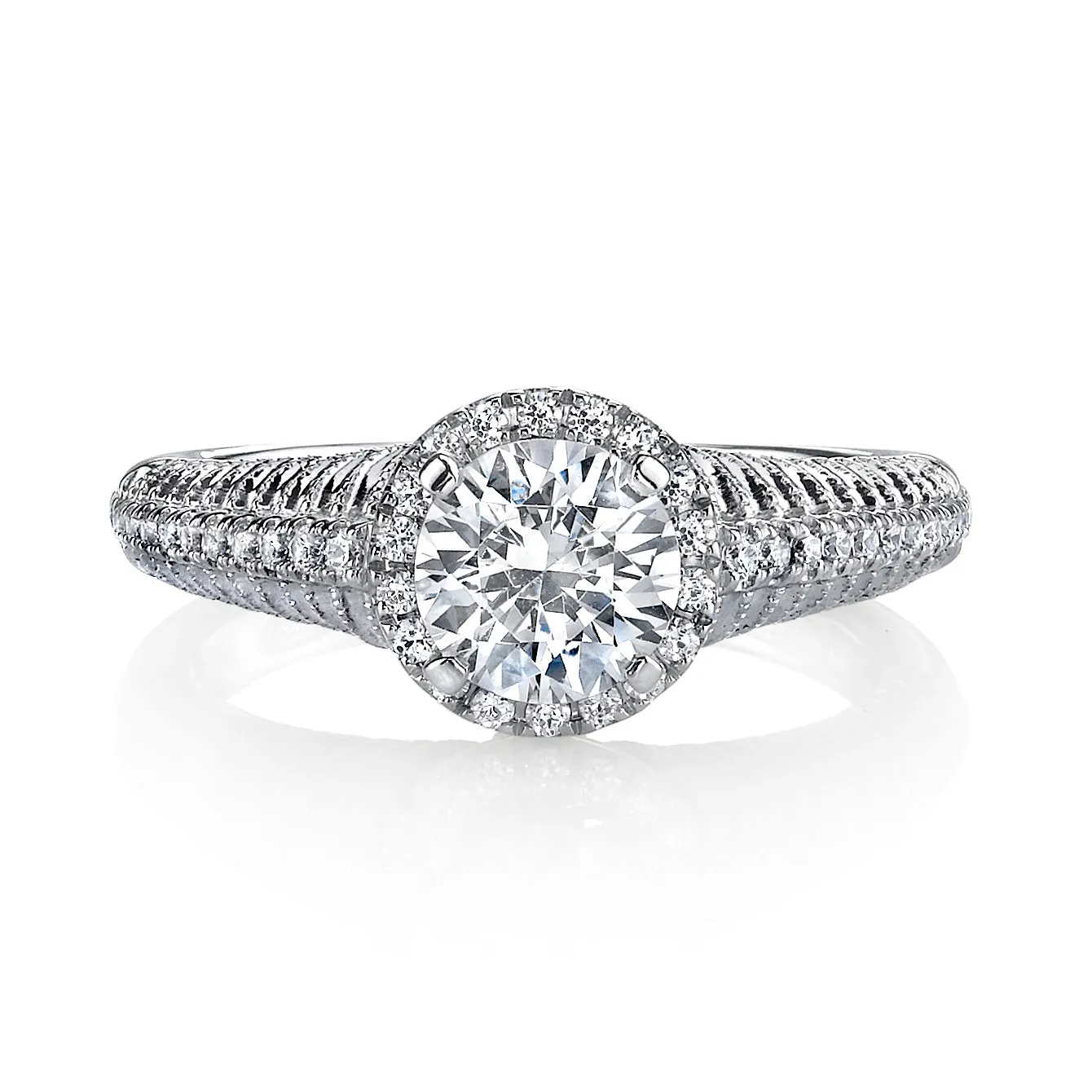 18K White Gold Halo Diamond Engagement Ring