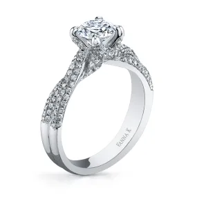 18K WHITE GOLD TWIST DIAMOND ENGAGEMENT RING