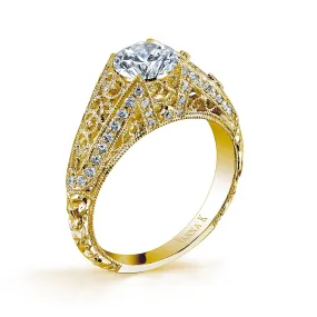 18K YELLOW GOLD DIAMOND ENGAGEMENT RING