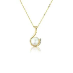 9ct Gold Diamond and Pearl Necklet - MMCH038-6YDCP