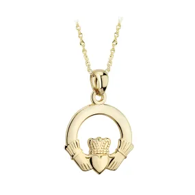 9K Gold Large Claddagh Pendant