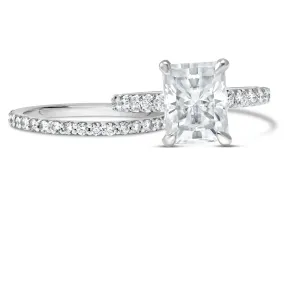 Ally | Radiant Moissanite Engagement Ring Set