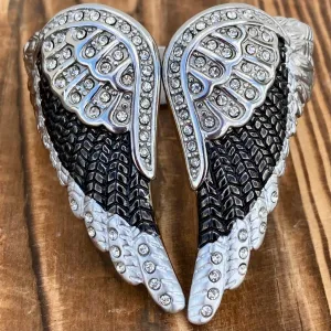 Angel Heart Wing Bracelets - Double Wing Cuff - Black & White - AW04