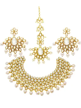 Antique Origins Kundan Pearl Drop Necklace Set