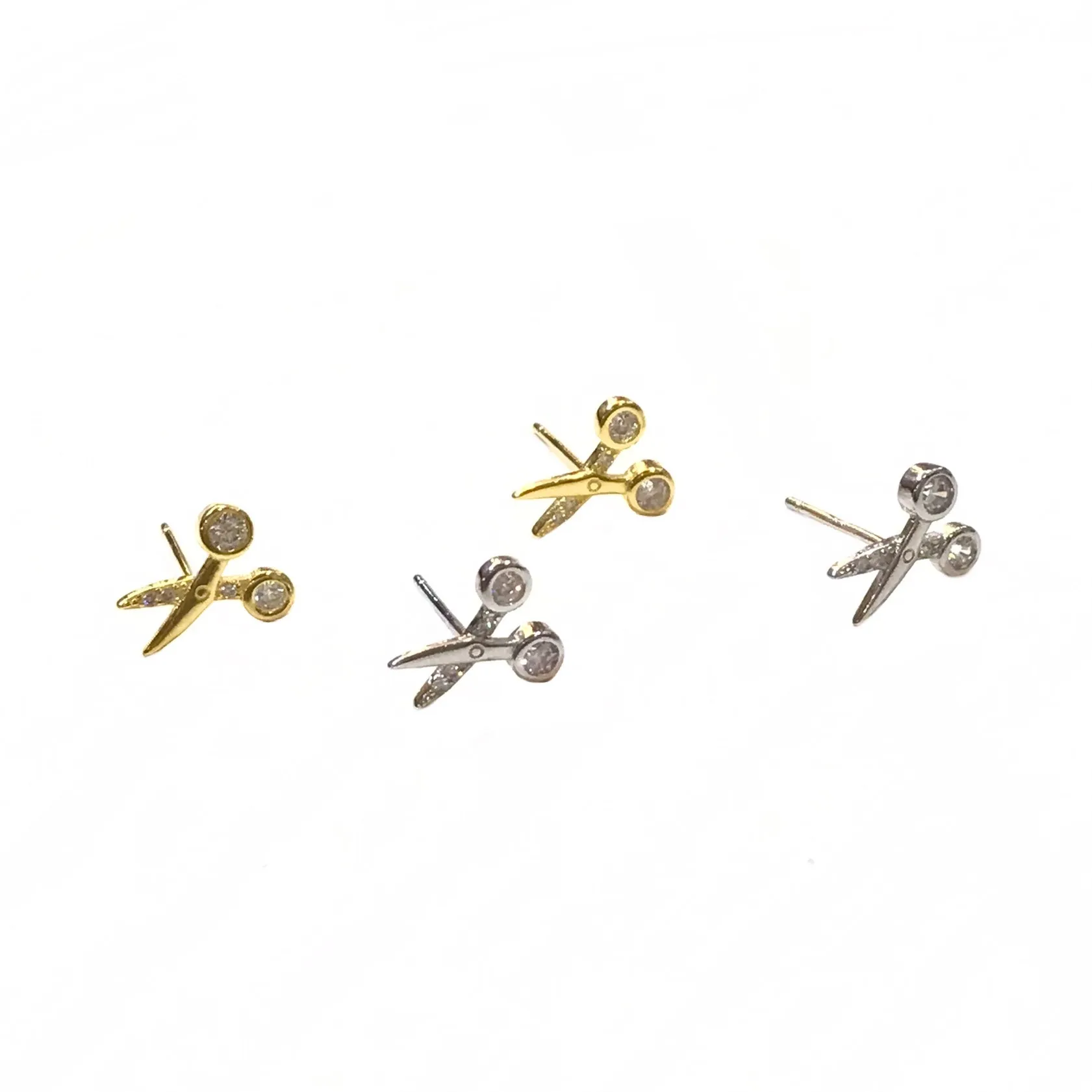 Bezel Scissors Studs