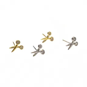 Bezel Scissors Studs