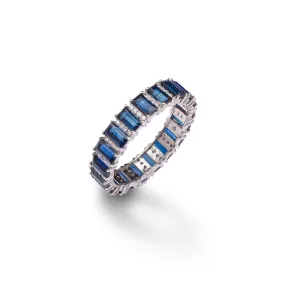 Blue Sapphire and Diamond Eternity Ring