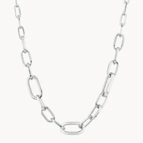 Bold Paperclip Chain Necklace in Silver