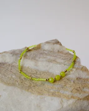 Bracelet Lime Green Beads