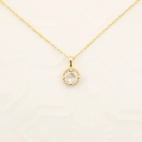 Dahlia 0.15ct Rose Cut Diamond Solitaire Necklace