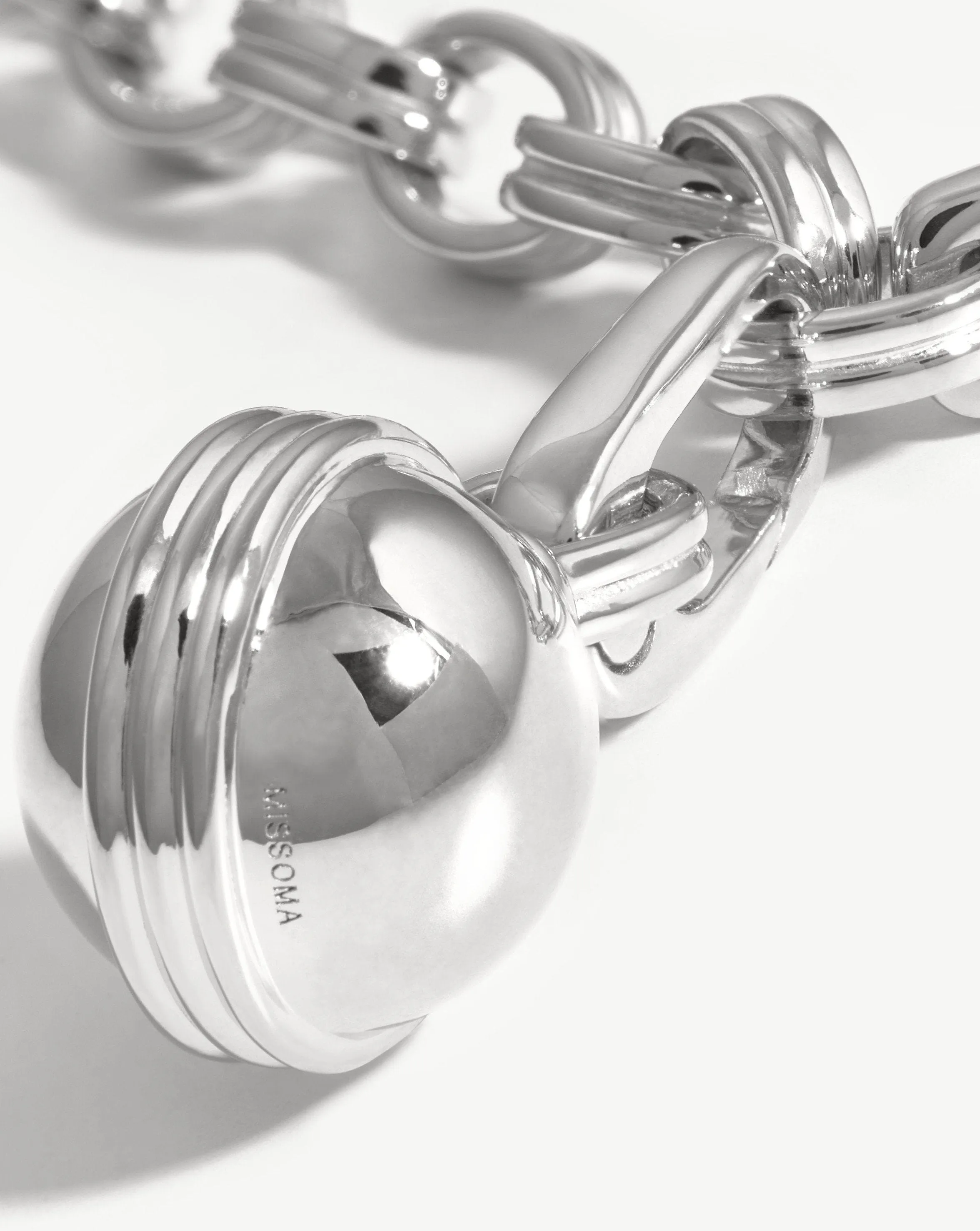 Deconstructed Axiom Small Sphere Chain Necklace | Silver Plated