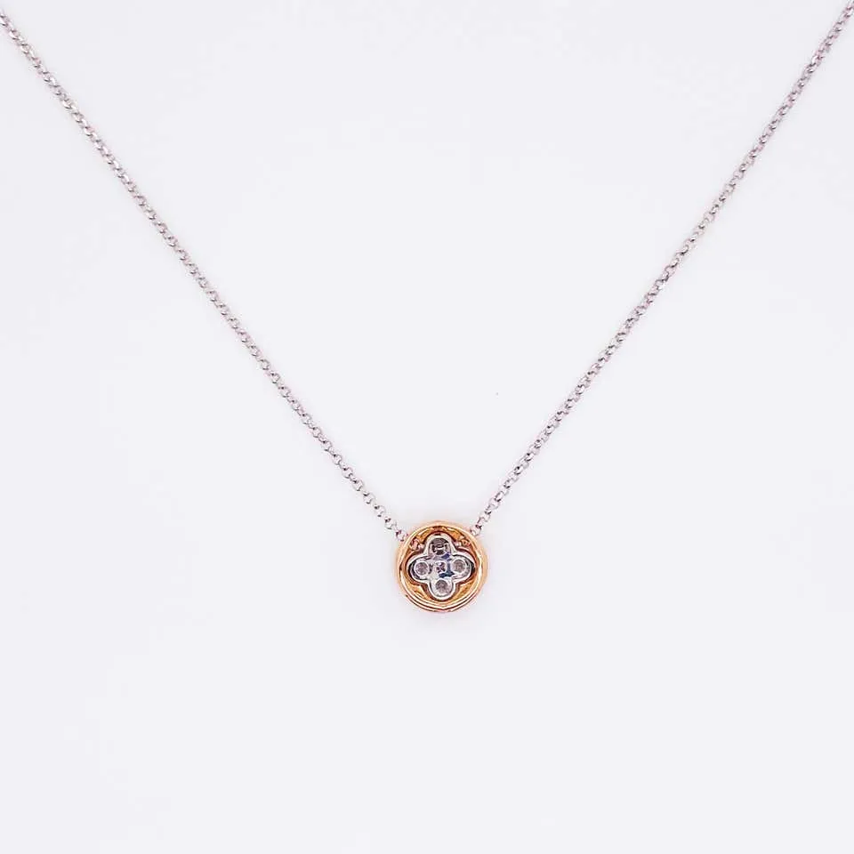 Diamond Clover Two-Tone Necklace