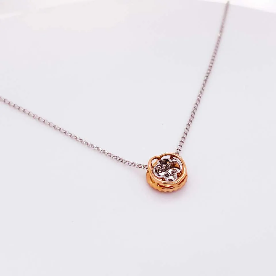 Diamond Clover Two-Tone Necklace