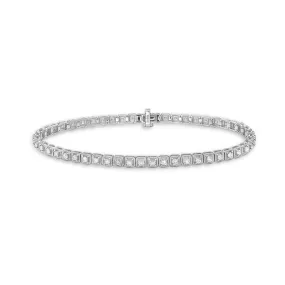 Diamond Square Bezel Tennis Bracelet (1.50 ct.) 1.75 mm 4-Prongs Setting in 14K Gold