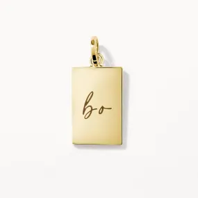 Engravable Rectangle Pendant in Gold