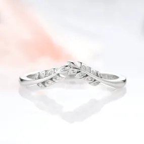 Filigree Leaf Wedding Band- Sterling Silver