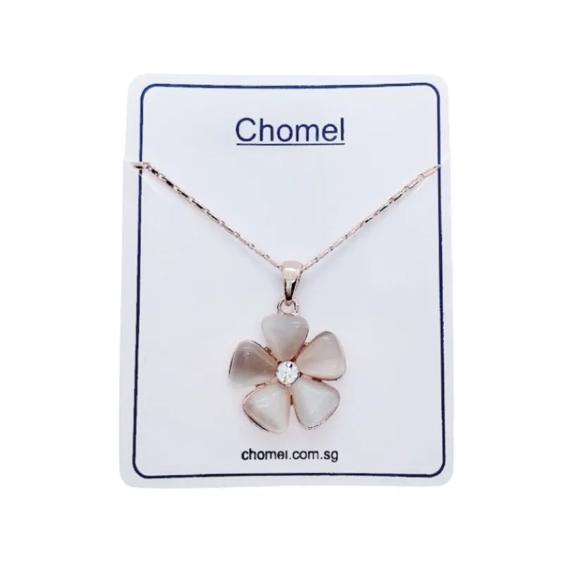 Flower Simulated Moonstone Necklace