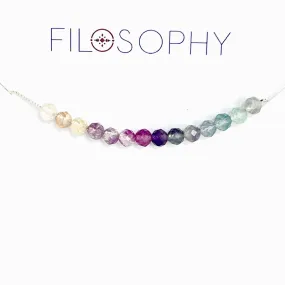 Fluorite Adjustable Slide Chain Gemstone Necklace