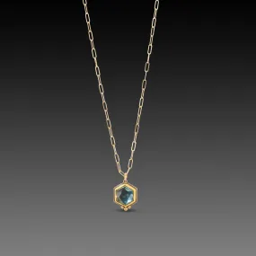 Geometric Topaz Necklace with Diamond Trio