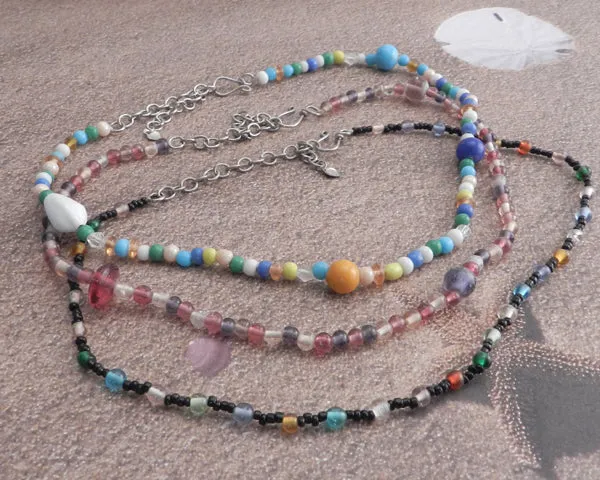 Glass Bead Lavender Glass Mix Necklace