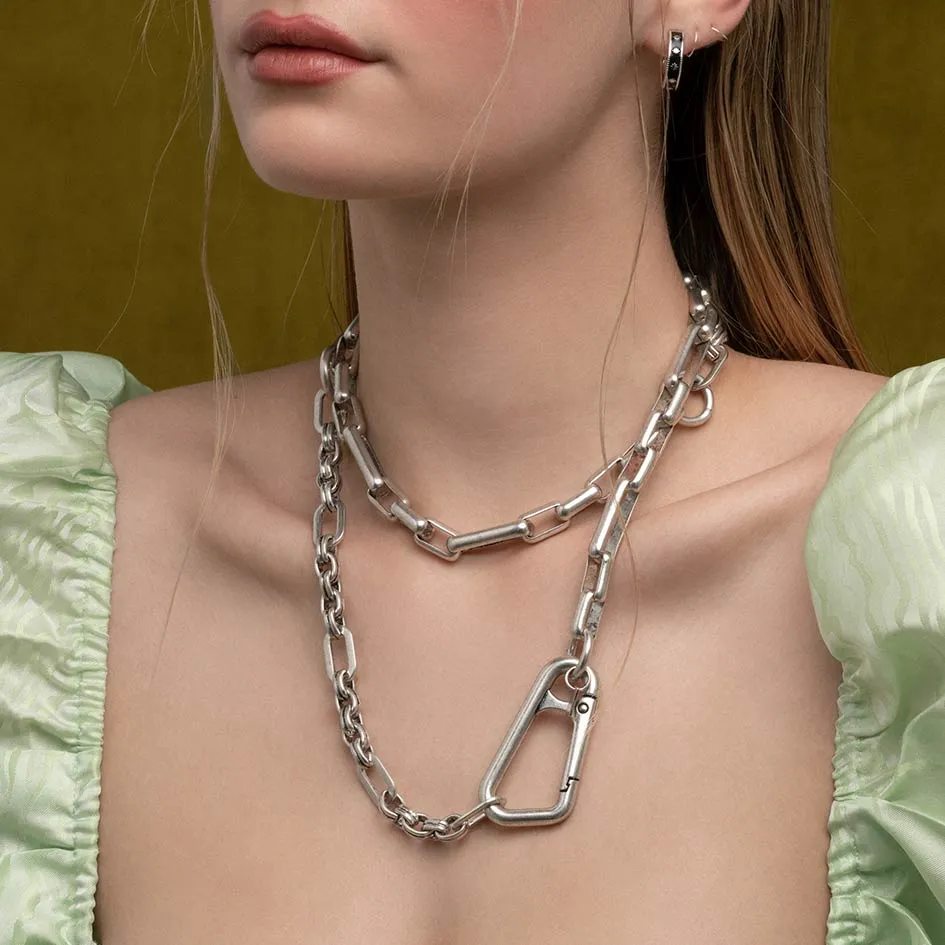 GWEN. Multi Wrap Chunky Chain - Silver