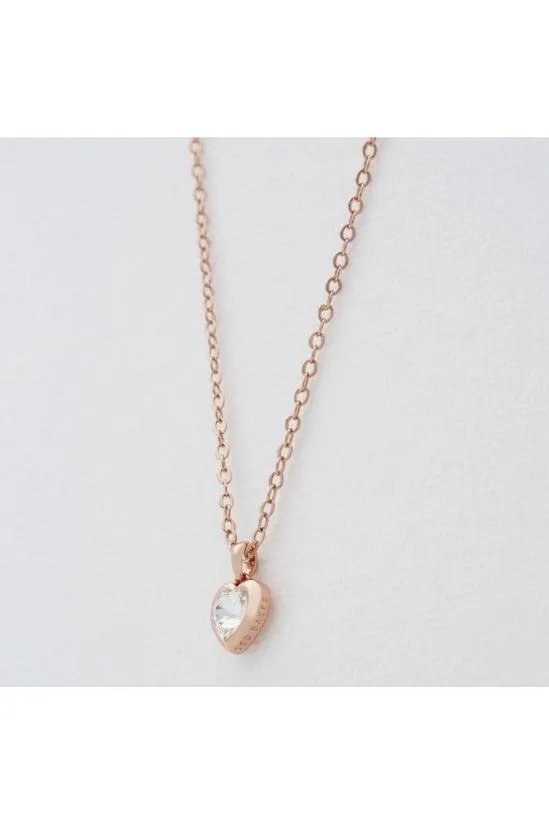 Hannela Crystal Heart Pendant Rose Gold