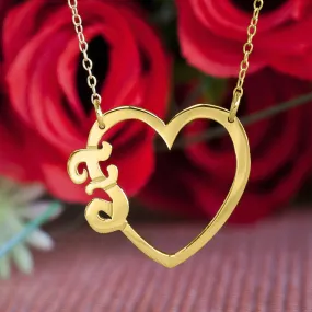 Heart Initial Necklace