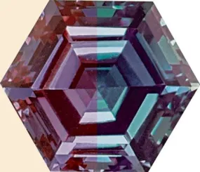 Hexagon Cut Lab Created Alexandrite Gemstone