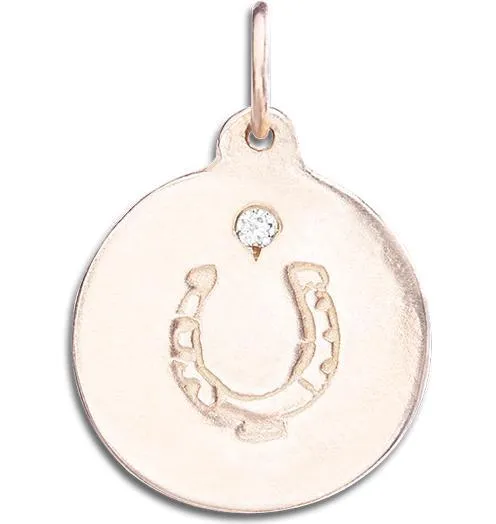 Horseshoe Disk Charm with Diamond