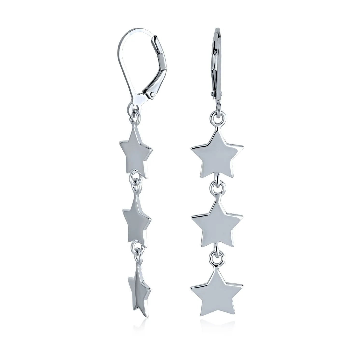 Initials Star Cartilage Ear Chain Cuff Stud Earring Sterling Silver