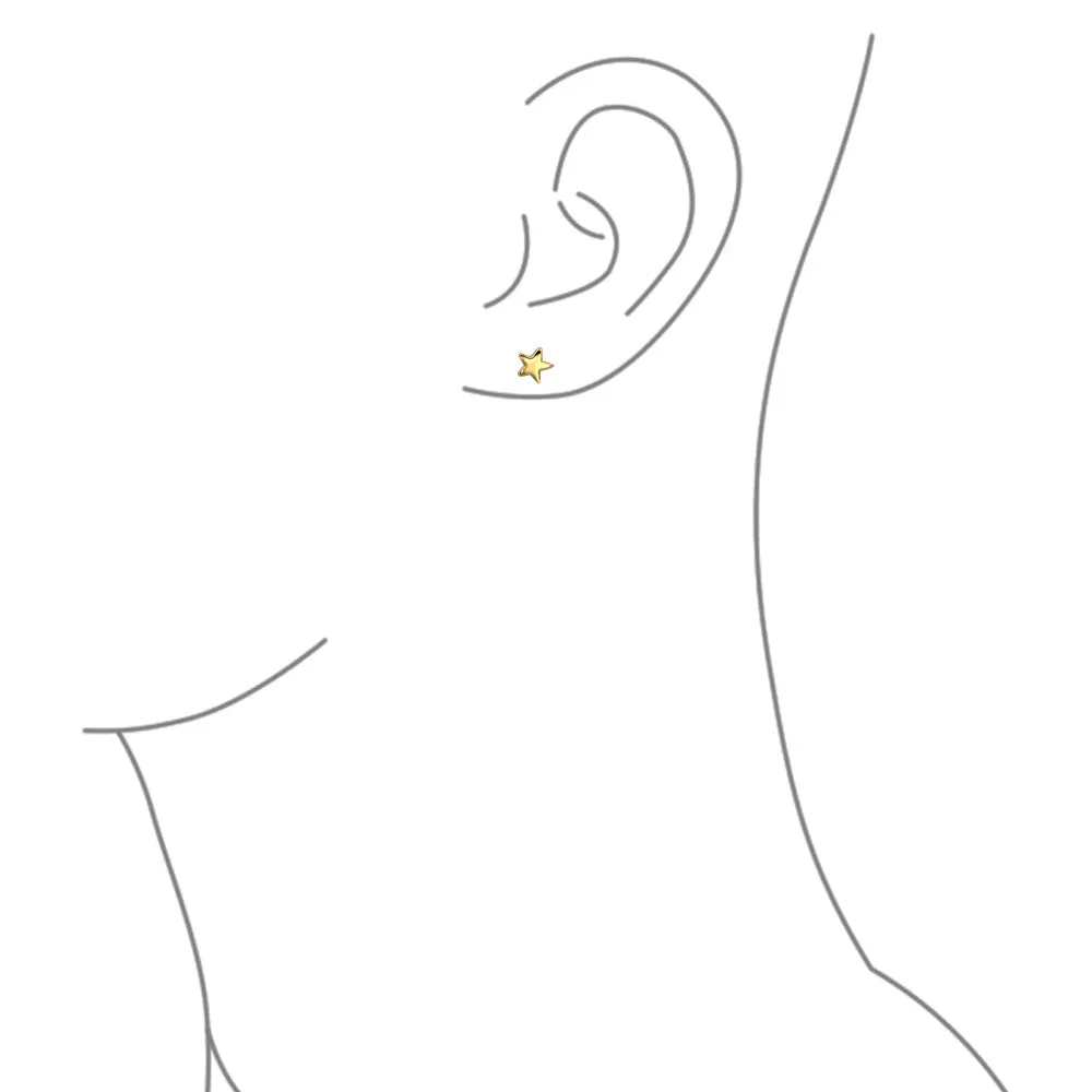 Initials Star Cartilage Ear Chain Cuff Stud Earring Sterling Silver