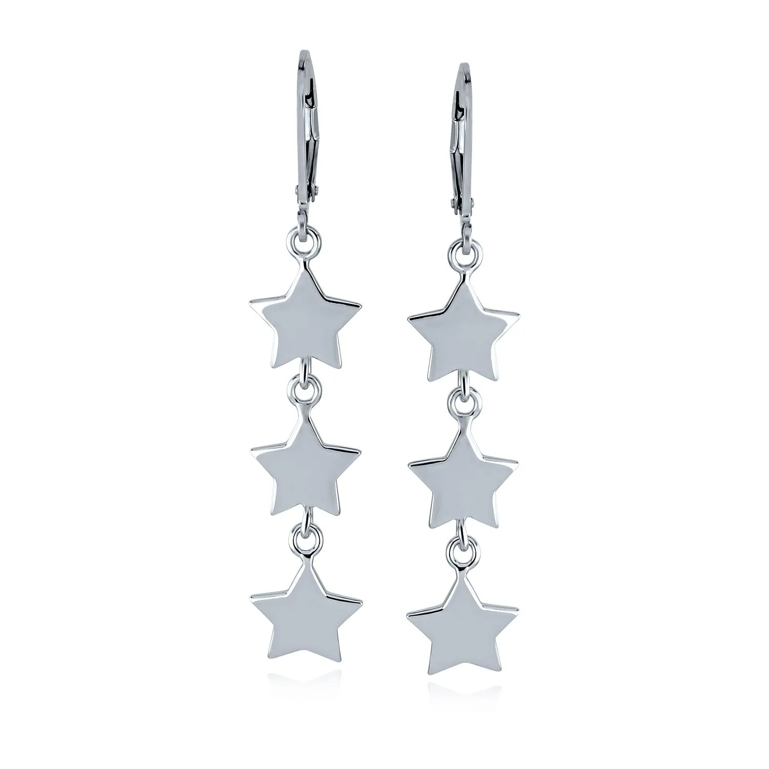 Initials Star Cartilage Ear Chain Cuff Stud Earring Sterling Silver