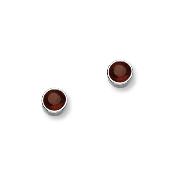 January Birthstone Silver Earrings CE350 Garnet