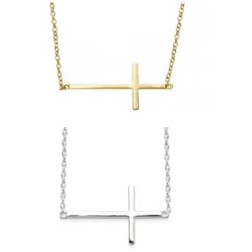 Cross Necklace by Karavi - Elegant Silver Pendant for Women and Men