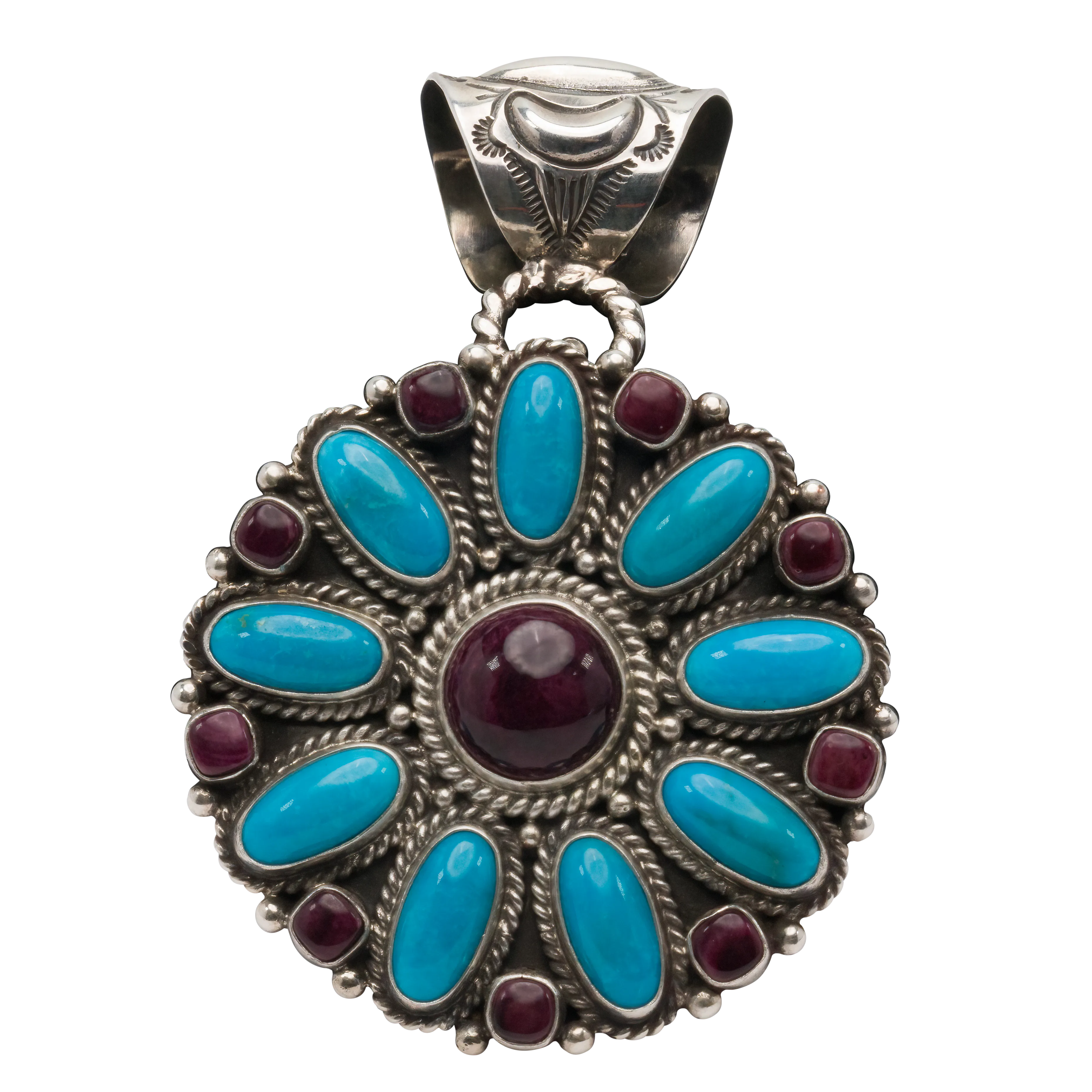 Kingman Turquoise & Spiny Oyster Shell Pendant | Tyler Brown